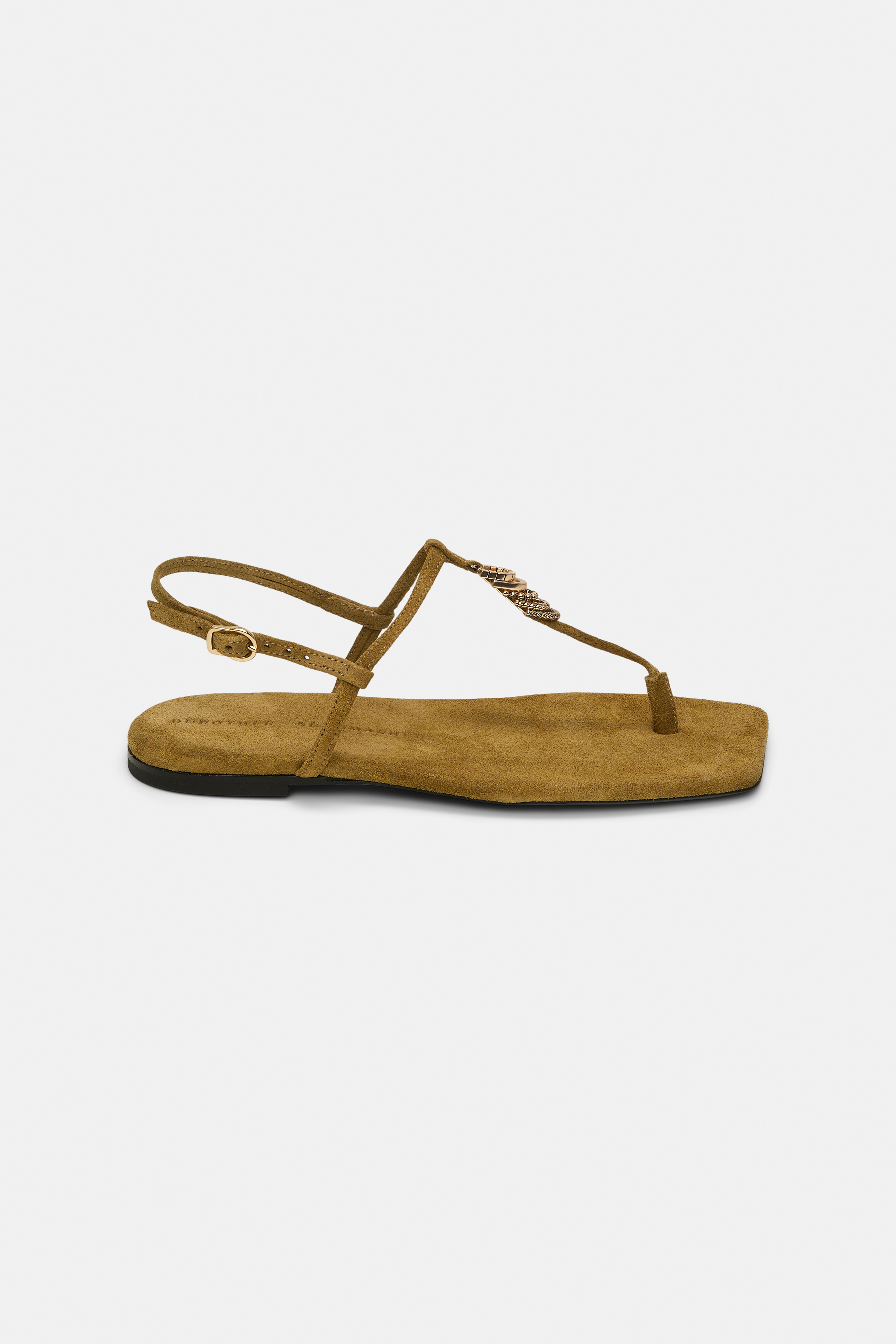 Dorothee Schumacher Suede sandals with signature D-rings dafne green